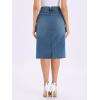 image:imageAllegra K Denim Skirt for Women High Waisted Casual Back Slit Stretchy Below Knee Length Jean SkirtBlue