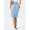 image:imageAllegra K Denim Skirt for Women High Waisted Casual Back Slit Stretchy Below Knee Length Jean SkirtLight Blue