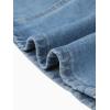 image:imageAllegra K Denim Skirt for Women Midi Length Elastic Waist Split Back Long Jean SkirtsSky Blue
