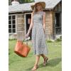 image:imageAllegra K Gingham Dress for Women Casual Sleeveless Flowy Vacation Summer Midi Smocked DressesBlack
