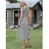 image:imageAllegra K Gingham Dress for Women Casual Sleeveless Flowy Vacation Summer Midi Smocked DressesBlack