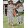image:imageAllegra K Gingham Dress for Women Casual Sleeveless Flowy Vacation Summer Midi Smocked DressesBlack