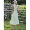 image:imageAllegra K Gingham Dress for Women Casual Sleeveless Flowy Vacation Summer Midi Smocked DressesLight Green