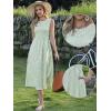 image:imageAllegra K Gingham Dress for Women Casual Sleeveless Flowy Vacation Summer Midi Smocked DressesLight Green