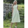 image:imageAllegra K Gingham Dress for Women Casual Sleeveless Flowy Vacation Summer Midi Smocked DressesLight Green