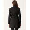 image:imageAllegra K High Neck Winter Coat for Womens Zip Up Belted MidLong OvercoatBlack