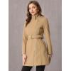 image:imageAllegra K High Neck Winter Coat for Womens Zip Up Belted MidLong OvercoatKhaki