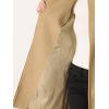 image:imageAllegra K High Neck Winter Coat for Womens Zip Up Belted MidLong OvercoatKhaki
