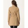 image:imageAllegra K High Neck Winter Coat for Womens Zip Up Belted MidLong OvercoatKhaki