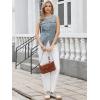 image:imageAllegra K Jean Vests for Women Collarless Button Down Sleeveless Denim Vest TopGray Blue