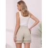 image:imageAllegra K Linen Shorts for Womens Casual Summer Beach Drawstring High Waisted Shorts with PocketsBeige
