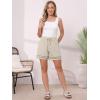 image:imageAllegra K Linen Shorts for Womens Casual Summer Beach Drawstring High Waisted Shorts with PocketsBeige