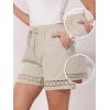 image:imageAllegra K Linen Shorts for Womens Casual Summer Beach Drawstring High Waisted Shorts with PocketsBeige