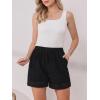 image:imageAllegra K Linen Shorts for Womens Casual Summer Beach Drawstring High Waisted Shorts with PocketsBlack