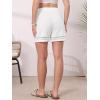 image:imageAllegra K Linen Shorts for Womens Casual Summer Beach Drawstring High Waisted Shorts with PocketsWhite