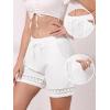 image:imageAllegra K Linen Shorts for Womens Casual Summer Beach Drawstring High Waisted Shorts with PocketsWhite