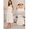 image:imageAllegra K Midi Dress for Womens Off Shoulder Halter Corset High Waist Swing Flowy Long DressesApricot