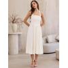 image:imageAllegra K Midi Dress for Womens Off Shoulder Halter Corset High Waist Swing Flowy Long DressesApricot