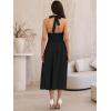 image:imageAllegra K Midi Dress for Womens Off Shoulder Halter Corset High Waist Swing Flowy Long DressesBlack