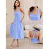 image:imageAllegra K Midi Dress for Womens Off Shoulder Halter Corset High Waist Swing Flowy Long DressesBlue