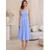 image:imageAllegra K Midi Dress for Womens Off Shoulder Halter Corset High Waist Swing Flowy Long DressesBlue