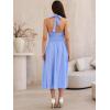 image:imageAllegra K Midi Dress for Womens Off Shoulder Halter Corset High Waist Swing Flowy Long DressesBlue