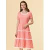 image:imageAllegra K Midi Dress for Womens Short Sleeve Tiered Square Neck Long DressesPink