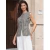 image:imageAllegra K Plaid Vest Top for Womens Gingham Button Down Sleeveless Office Crew Neck Dressy WaistcoatBlack