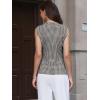 image:imageAllegra K Plaid Vest Top for Womens Gingham Button Down Sleeveless Office Crew Neck Dressy WaistcoatBlack