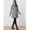 image:imageAllegra K Womens 2025 Coat Winter Classic Vintage MidLength Lapel Collar Single Breasted OvercoatGrey