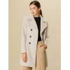 image:imageAllegra K Womens 2025 Winter Outerwear MidLong Double Breasted Pea CoatBeige
