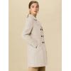 image:imageAllegra K Womens 2025 Winter Outerwear MidLong Double Breasted Pea CoatBeige