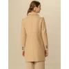 image:imageAllegra K Womens 2025 Winter Outerwear MidLong Double Breasted Pea CoatCamel