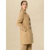 image:imageAllegra K Womens 2025 Winter Outerwear MidLong Double Breasted Pea CoatCamel