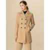 image:imageAllegra K Womens 2025 Winter Outerwear MidLong Double Breasted Pea CoatCamel
