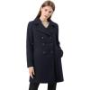 image:imageAllegra K Womens 2025 Winter Outerwear MidLong Double Breasted Pea CoatDark Blue