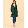 image:imageAllegra K Womens 2025 Winter Outerwear MidLong Double Breasted Pea CoatGreen