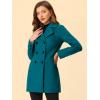 image:imageAllegra K Womens 2025 Winter Outerwear MidLong Double Breasted Pea CoatLake Blue
