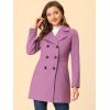 image:imageAllegra K Womens 2025 Winter Outerwear MidLong Double Breasted Pea CoatPurple