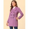 image:imageAllegra K Womens 2025 Winter Outerwear MidLong Double Breasted Pea CoatPurple