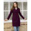 image:imageAllegra K Womens 2025 Winter Outerwear MidLong Double Breasted Pea CoatPurplish