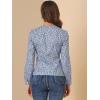image:imageAllegra K Womens Casual Floral Lace Trim Collared Button Down Long Sleeve Blouse