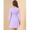 image:imageAllegra K Womens Casual V Neck Long Sleeve Swiss Dots Chiffon Mini Dress