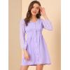 image:imageAllegra K Womens Casual V Neck Long Sleeve Swiss Dots Chiffon Mini Dress