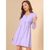image:imageAllegra K Womens Casual V Neck Long Sleeve Swiss Dots Chiffon Mini Dress