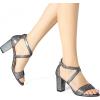 image:imageAllegra K Womens Colorful Cross Strappy Block Heel Sandals
