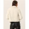 image:imageAllegra K Womens Cropped Faux Fur Jacket Lapel Cardigan Shrug 2024 Winter Fluffy Faux Fur CoatApricot