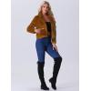 image:imageAllegra K Womens Cropped Faux Fur Jacket Lapel Cardigan Shrug 2024 Winter Fluffy Faux Fur CoatBrown