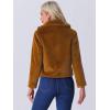 image:imageAllegra K Womens Cropped Faux Fur Jacket Lapel Cardigan Shrug 2024 Winter Fluffy Faux Fur CoatBrown