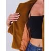 image:imageAllegra K Womens Cropped Faux Fur Jacket Lapel Cardigan Shrug 2024 Winter Fluffy Faux Fur CoatBrown